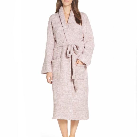 🎉HP🎉New Barefoot Dreams Cozy Chic Heathered Adult Robe Vntg Ballet Pink Size 2🩰 - Picture 4 of 15